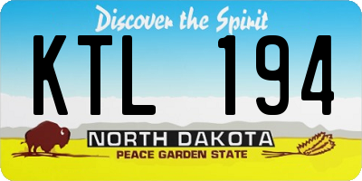 ND license plate KTL194