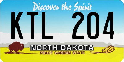 ND license plate KTL204