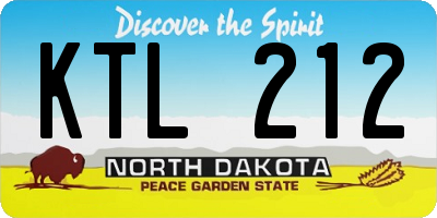 ND license plate KTL212