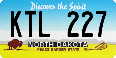 ND license plate KTL227