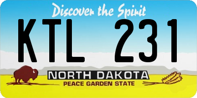 ND license plate KTL231