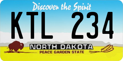 ND license plate KTL234
