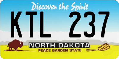 ND license plate KTL237