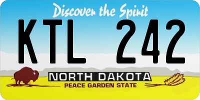 ND license plate KTL242
