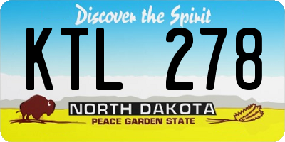 ND license plate KTL278