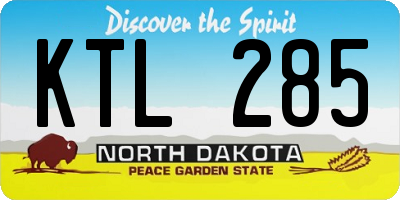 ND license plate KTL285