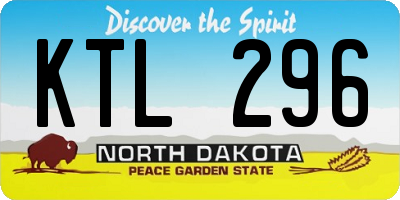 ND license plate KTL296