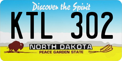 ND license plate KTL302