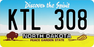 ND license plate KTL308