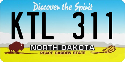 ND license plate KTL311