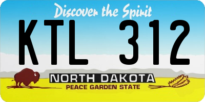 ND license plate KTL312
