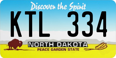 ND license plate KTL334
