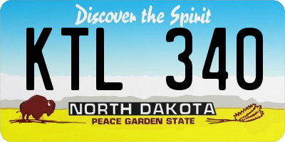 ND license plate KTL340