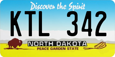 ND license plate KTL342