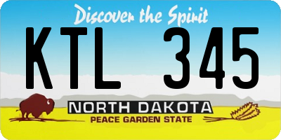 ND license plate KTL345