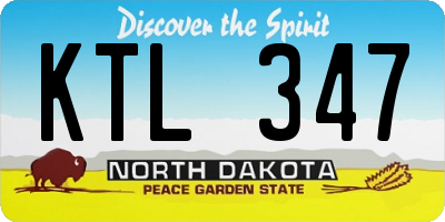 ND license plate KTL347