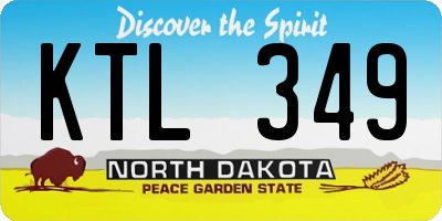 ND license plate KTL349
