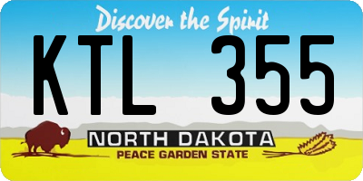 ND license plate KTL355