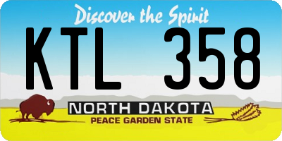 ND license plate KTL358