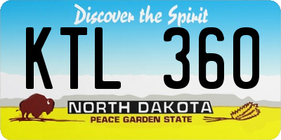 ND license plate KTL360