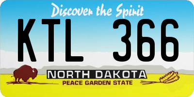 ND license plate KTL366