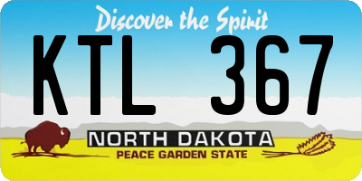 ND license plate KTL367