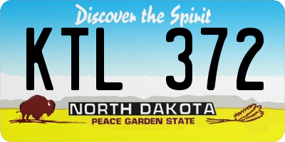 ND license plate KTL372