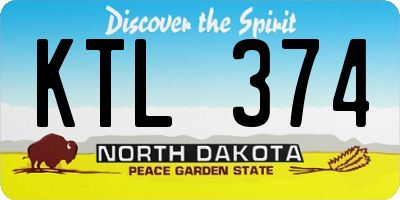 ND license plate KTL374