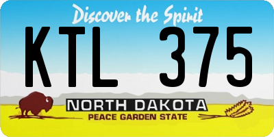 ND license plate KTL375