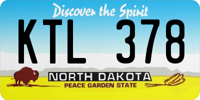 ND license plate KTL378
