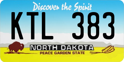 ND license plate KTL383