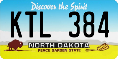 ND license plate KTL384