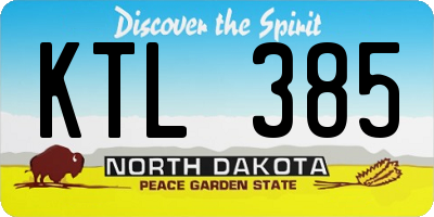 ND license plate KTL385