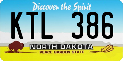 ND license plate KTL386