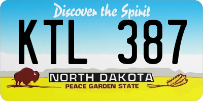 ND license plate KTL387