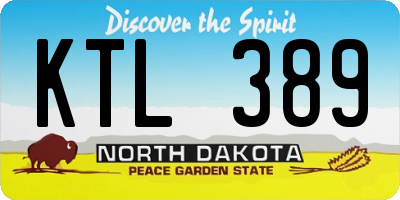 ND license plate KTL389