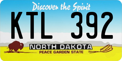ND license plate KTL392