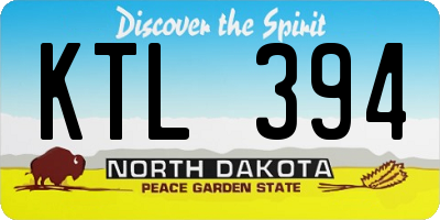 ND license plate KTL394