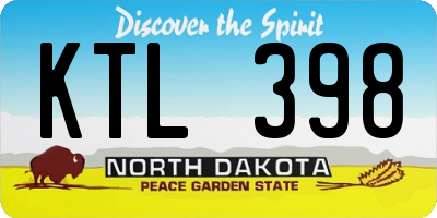 ND license plate KTL398