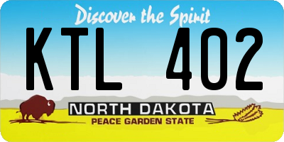 ND license plate KTL402