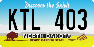 ND license plate KTL403