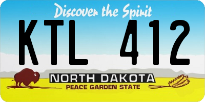 ND license plate KTL412