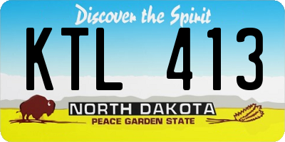 ND license plate KTL413