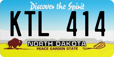 ND license plate KTL414