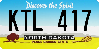 ND license plate KTL417