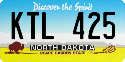ND license plate KTL425