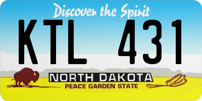 ND license plate KTL431