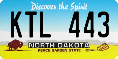 ND license plate KTL443