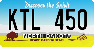 ND license plate KTL450