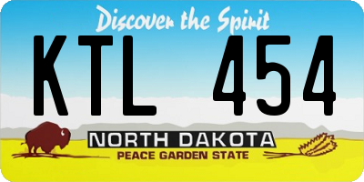 ND license plate KTL454